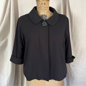 Dressbarn 3/4 Sleeve One-Button Peter Pan Collar Coat